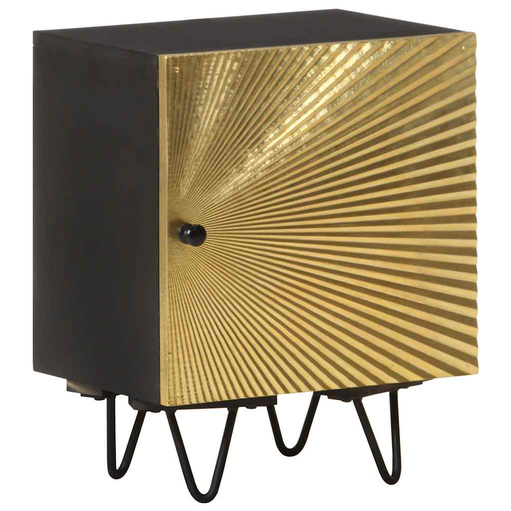 Mesa de cabeceira c/ frente bronze 40x30x50 cm mangueira maciça