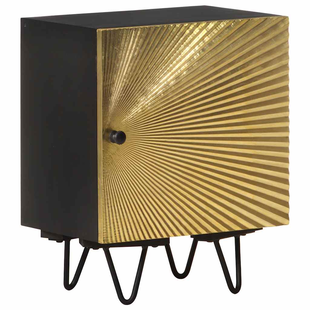 Mesa de cabeceira c/ frente bronze 40x30x50 cm mangueira maciça