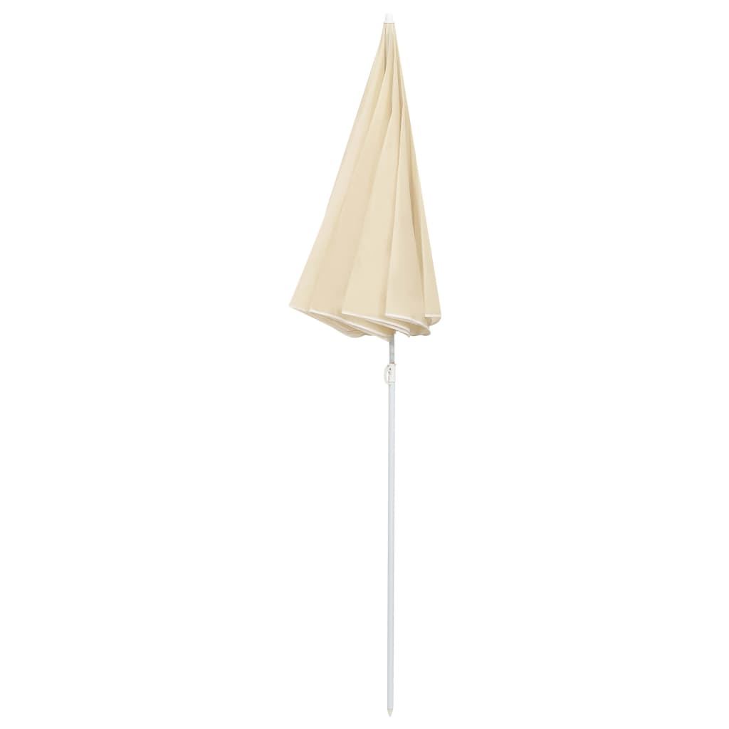 Guarda-sol de jardim com poste de aço 180 cm cor areia