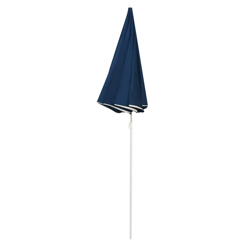 Guarda-sol de jardim com poste de aço 180 cm azul