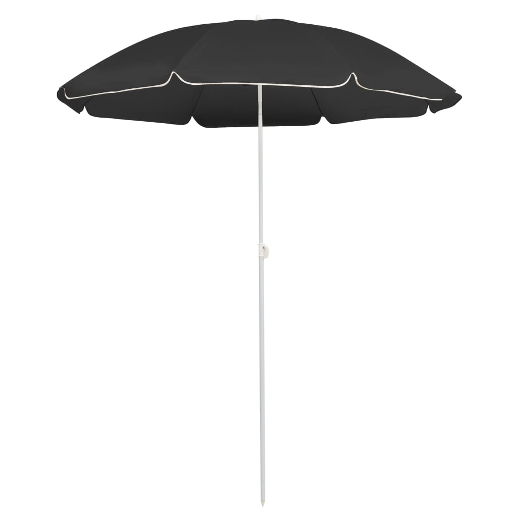 Guarda-sol de jardim com poste de aço 180 cm antracite