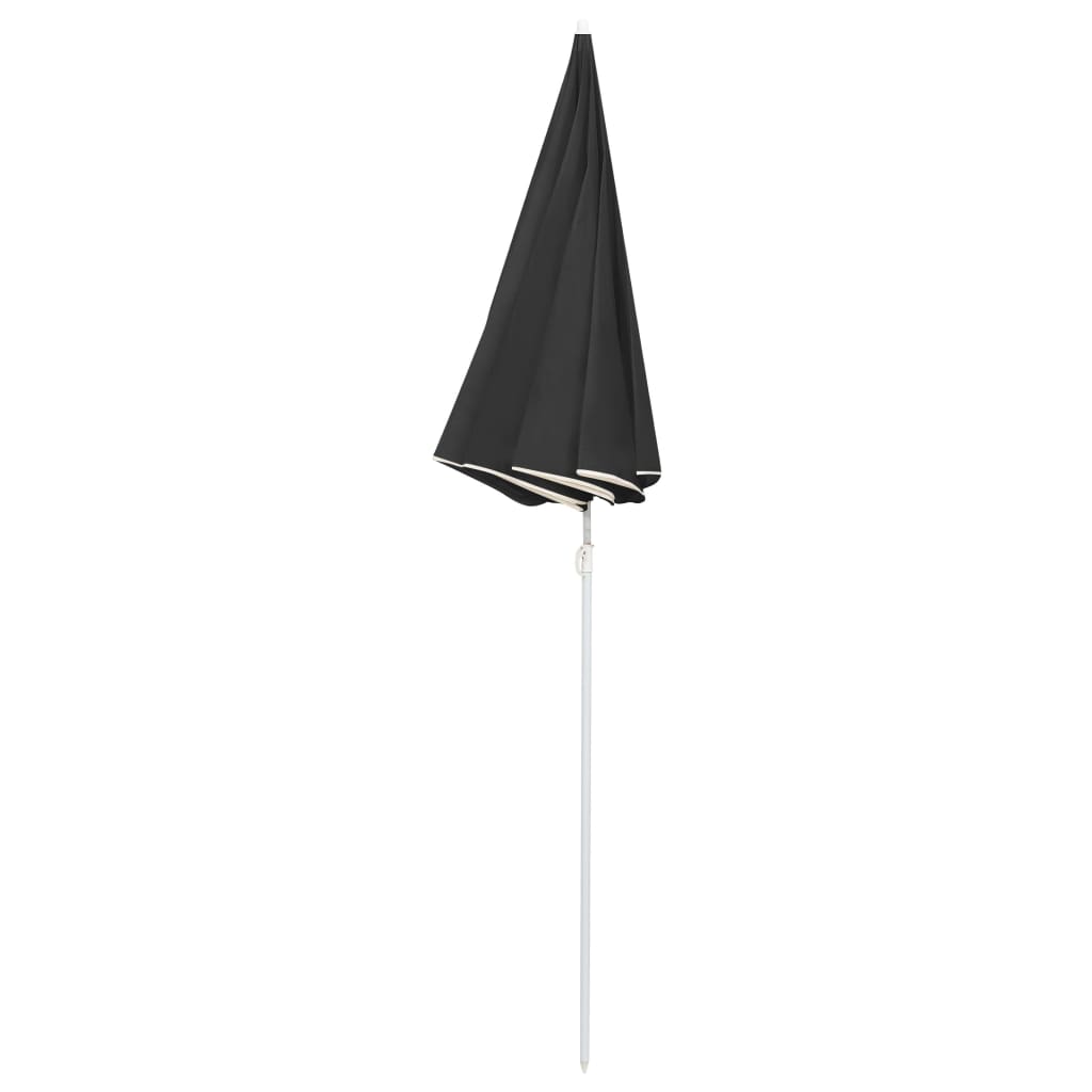 Guarda-sol de jardim com poste de aço 180 cm antracite