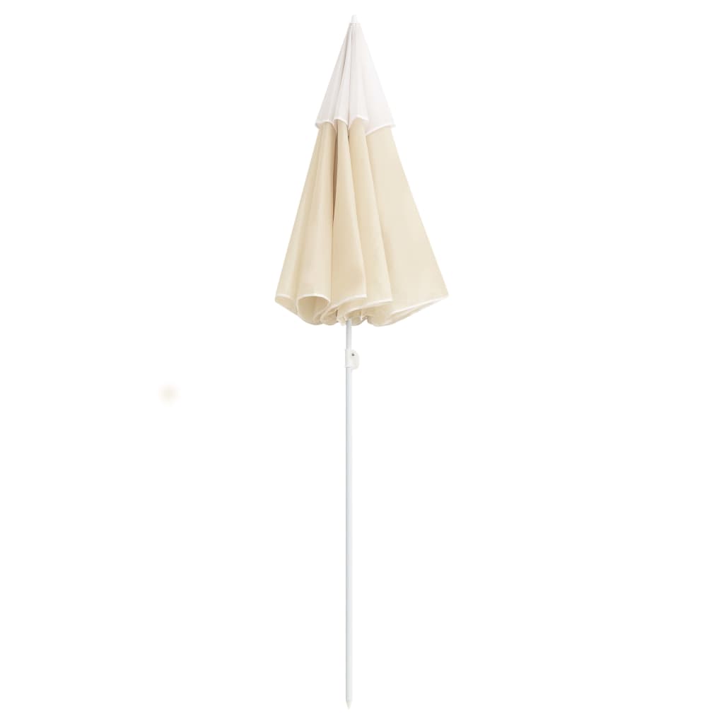 Guarda-sol de jardim com poste de aço 180 cm cor areia