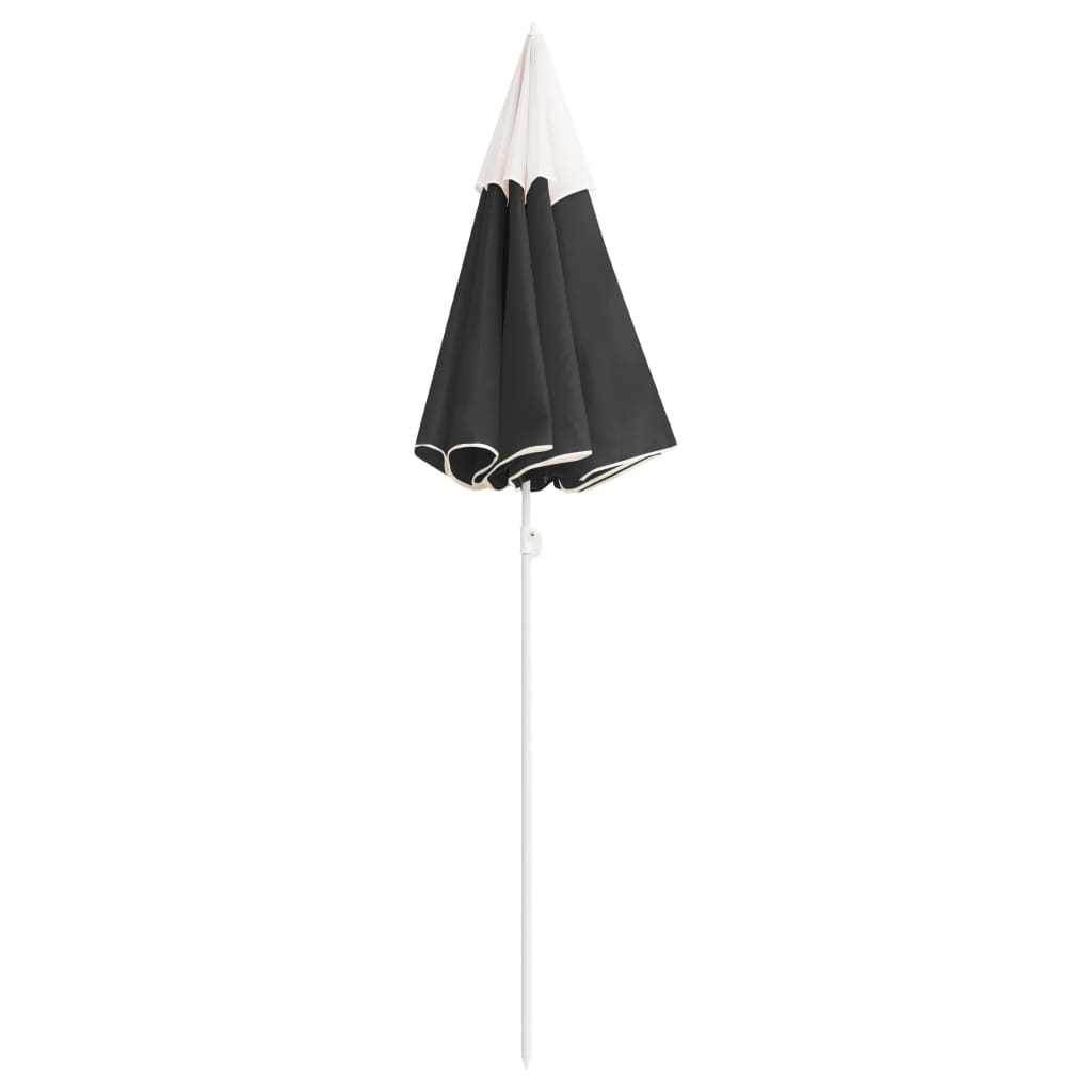 Guarda-sol de jardim com poste de aço 180 cm antracite