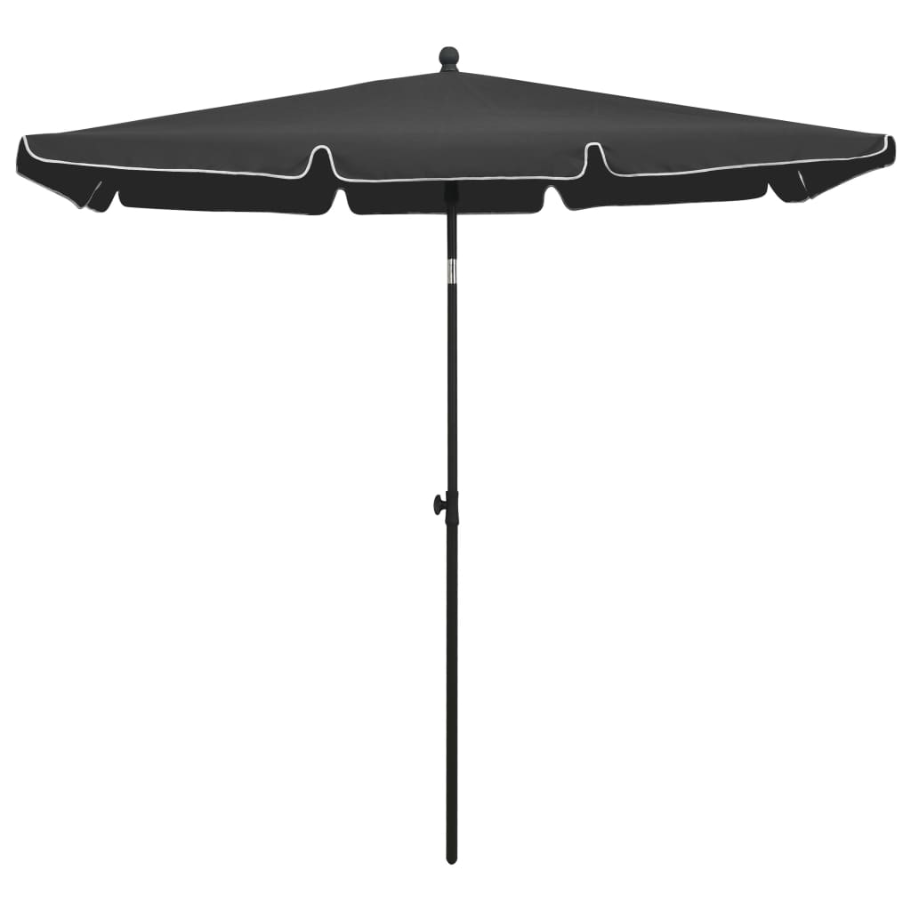 Guarda-sol de jardim com mastro 210x140 cm antracite