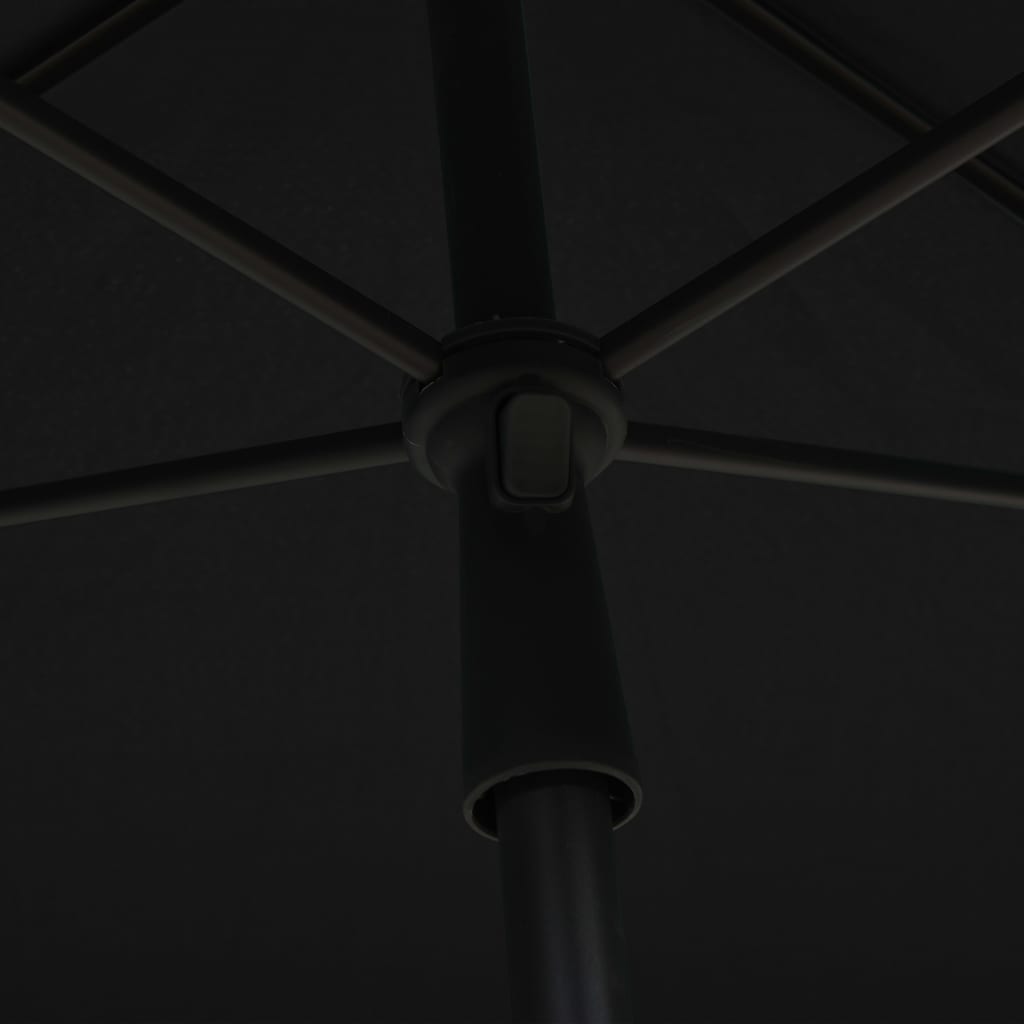 Guarda-sol de jardim com mastro 210x140 cm preto