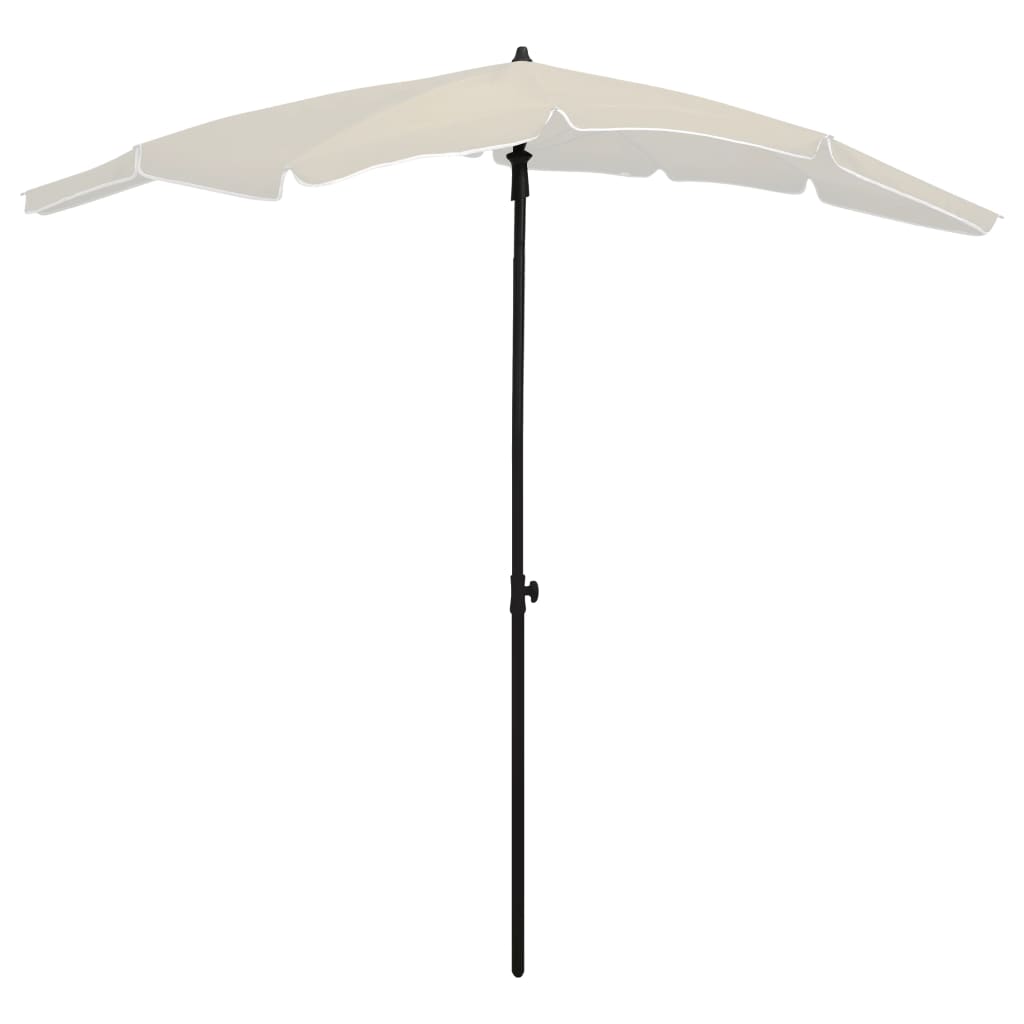 Guarda-sol de jardim com poste 200x130 cm cor areia
