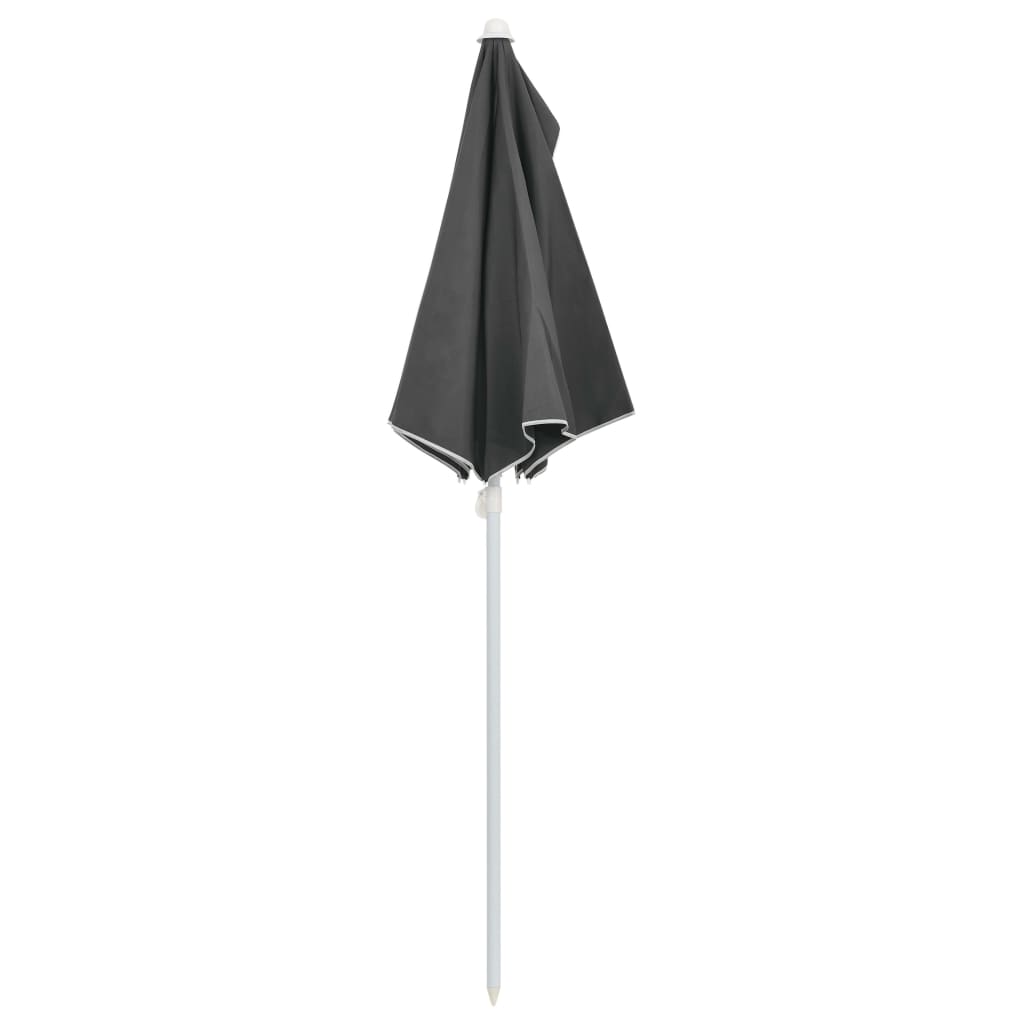 Guarda-sol semicircular com mastro 180x90 cm antracite