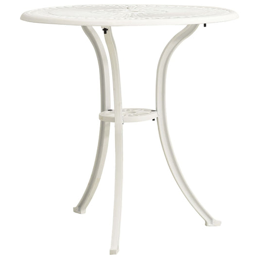 Mesa de jardim 62x62x65 cm alumínio fundido branco