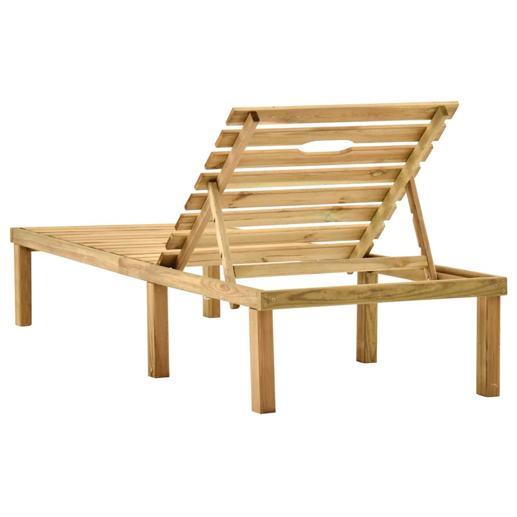 Espreguiçadeira de jardim com mesa madeira de pinho impregnada