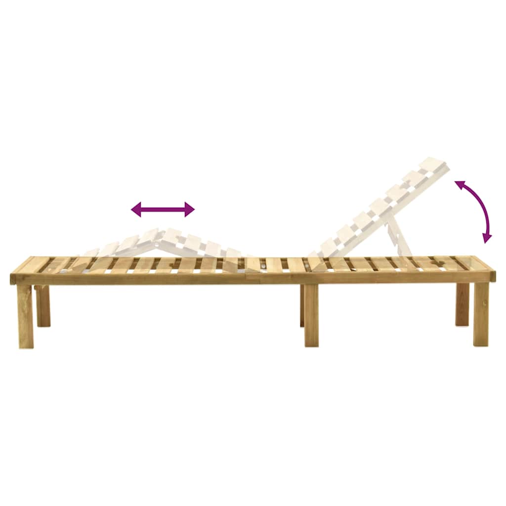 Espreguiçadeira de jardim com mesa madeira de pinho impregnada
