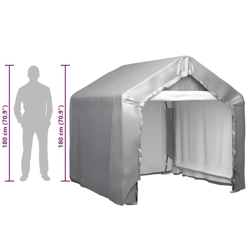 Tenda de armazenamento 180x180 cm aço galvanizado cinzento
