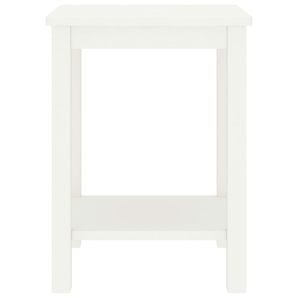 Mesa de cabeceira 35x30x47 cm madeira de pinho maciça branco