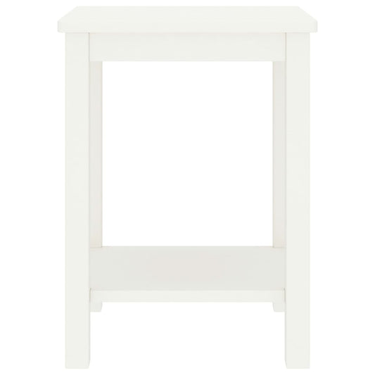 Mesa de cabeceira 35x30x47 cm madeira de pinho maciça branco