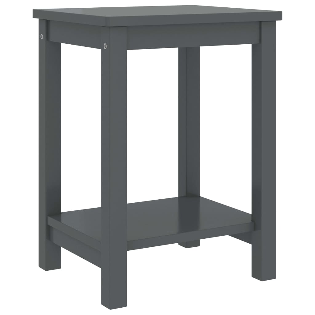 Mesa de cabeceira 35x30x47 cm pinho maciço cinzento-escuro