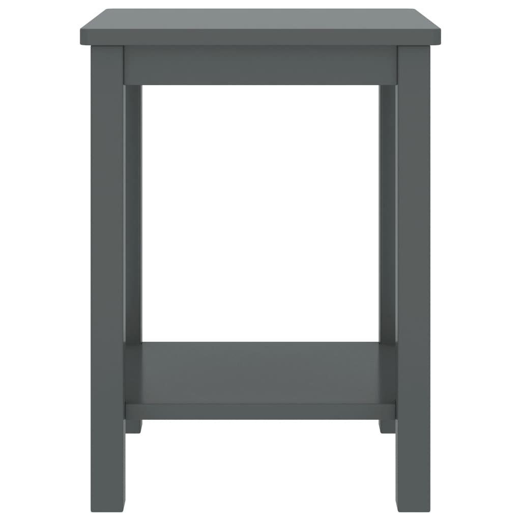 Mesa de cabeceira 35x30x47 cm pinho maciço cinzento-escuro
