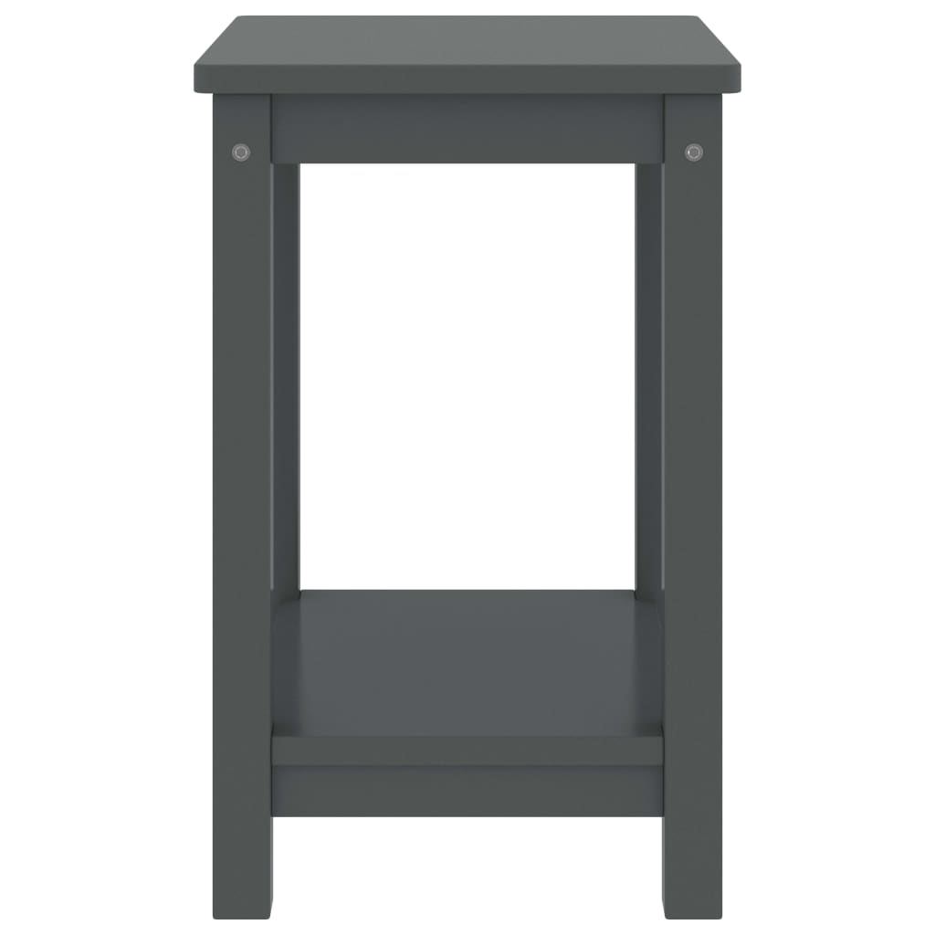 Mesa de cabeceira 35x30x47 cm pinho maciço cinzento-escuro