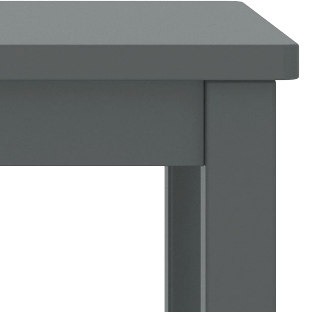 Mesa de cabeceira 35x30x47 cm pinho maciço cinzento-escuro
