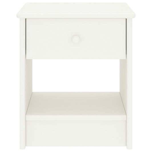 Mesa de cabeceira 35x30x40 cm madeira de pinho maciça branco