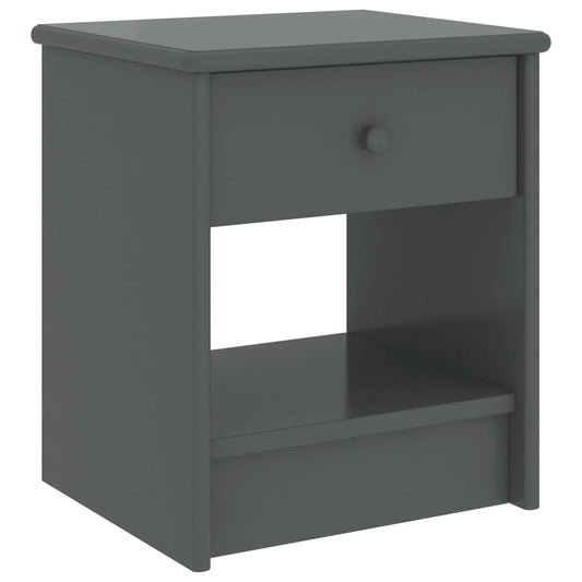 Mesa de cabeceira 35x30x40 cm pinho maciço cinzento-escuro