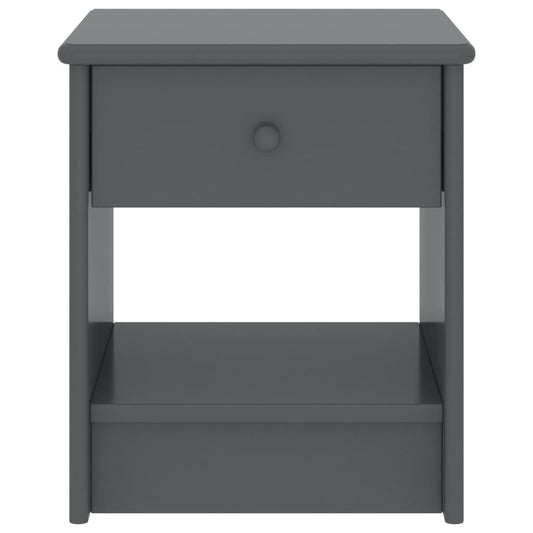 Mesa de cabeceira 35x30x40 cm pinho maciço cinzento-escuro