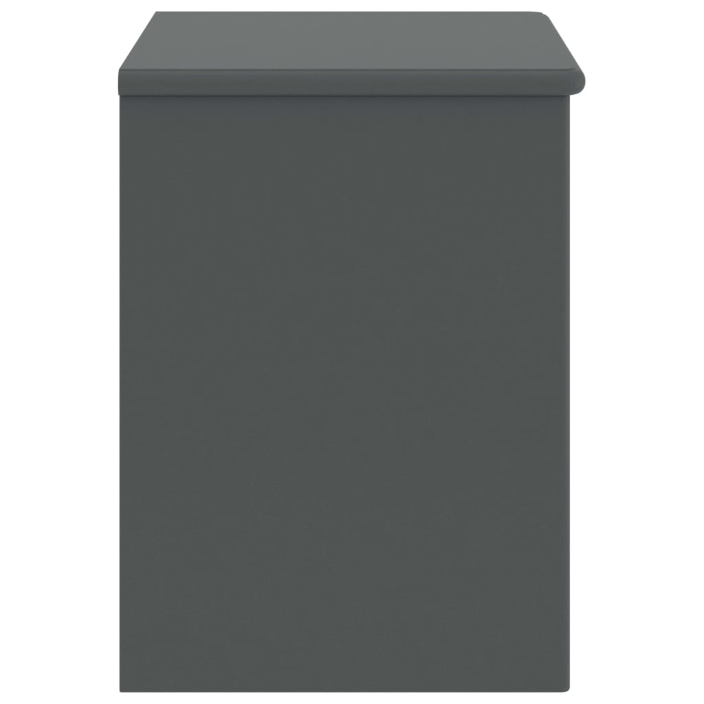 Mesa de cabeceira 35x30x40 cm pinho maciço cinzento-escuro