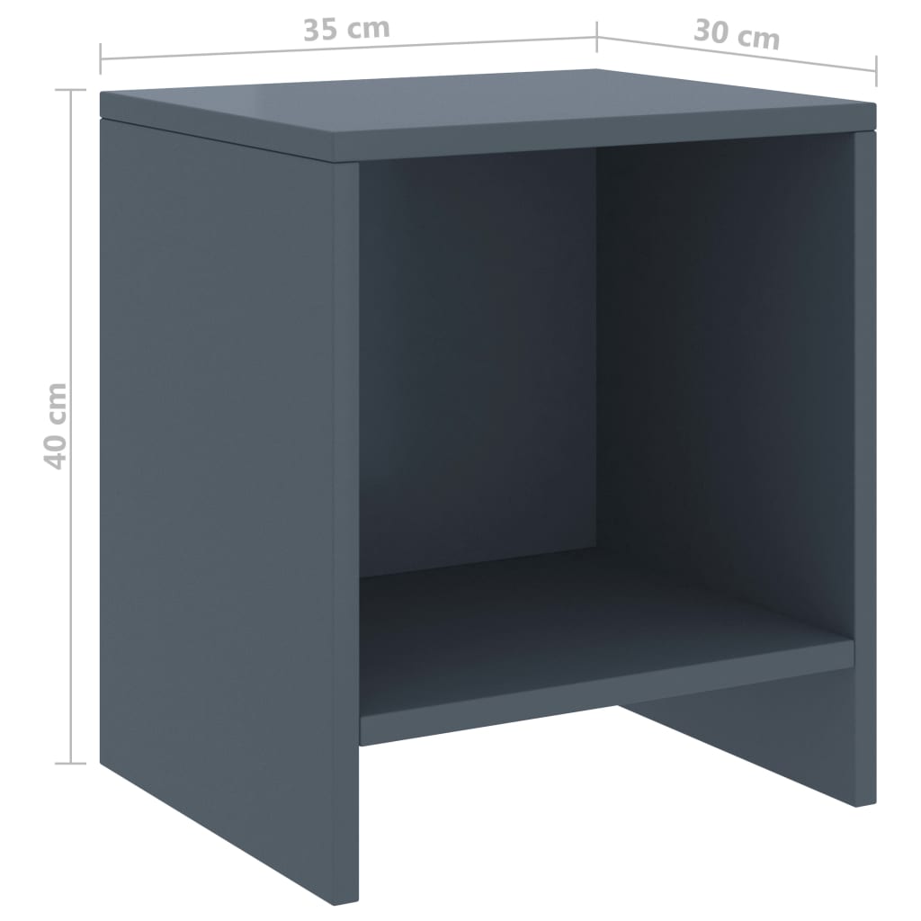 Mesa de cabeceira 35x30x40 cm pinho maciço cinzento-claro