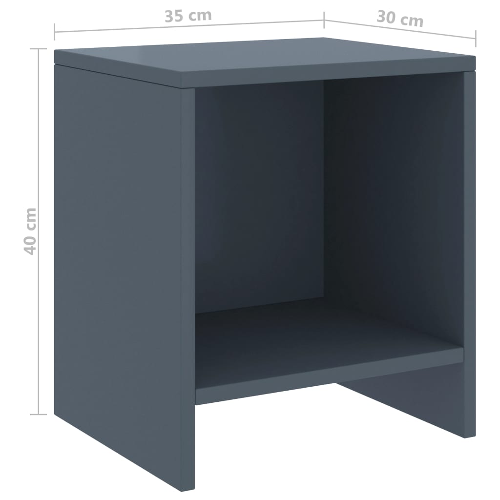 Mesas de cabeceira 2 pcs 35x30x40cm pinho maciço cinzento-claro