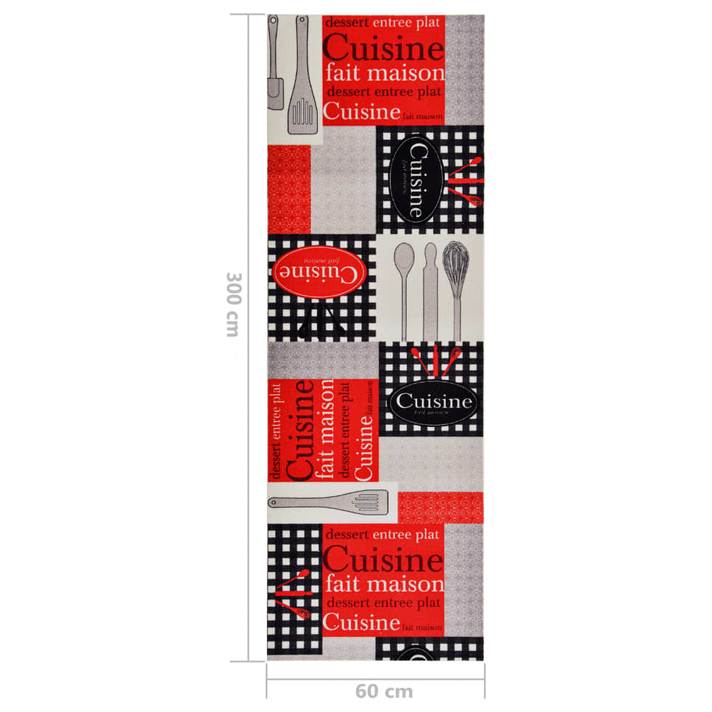 Tapete de cozinha lavável com design Cuisine 60x300 cm