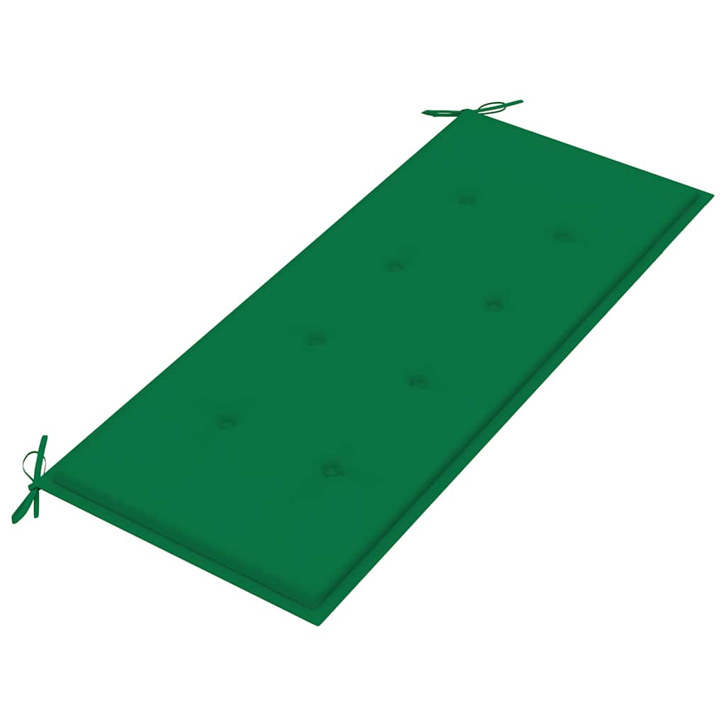 Banco Batávia c/ almofadão verde 120 cm teca maciça