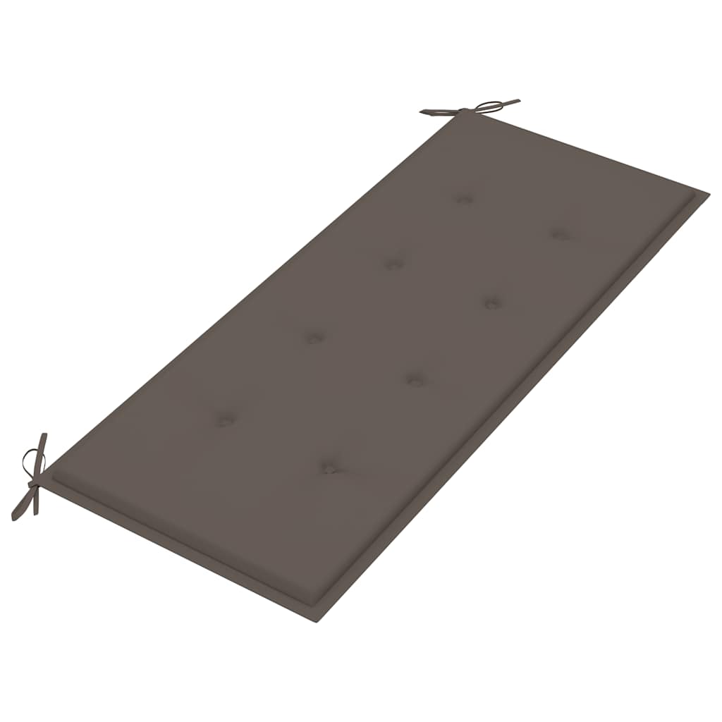 Banco Batávia c/ almofadão cinza-acastanhado 120 cm teca maciça