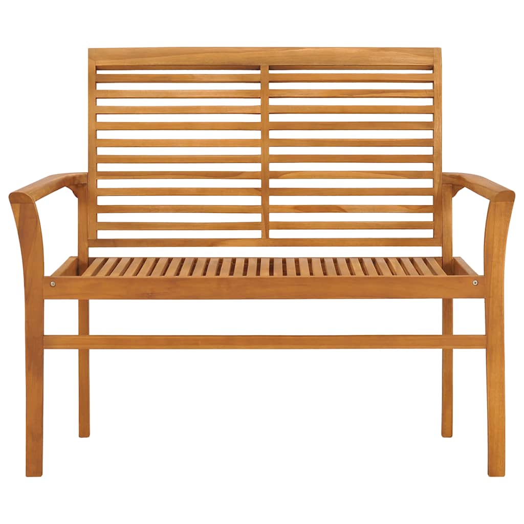 Banco de jardim c/ almofadão bege 112 cm teca maciça