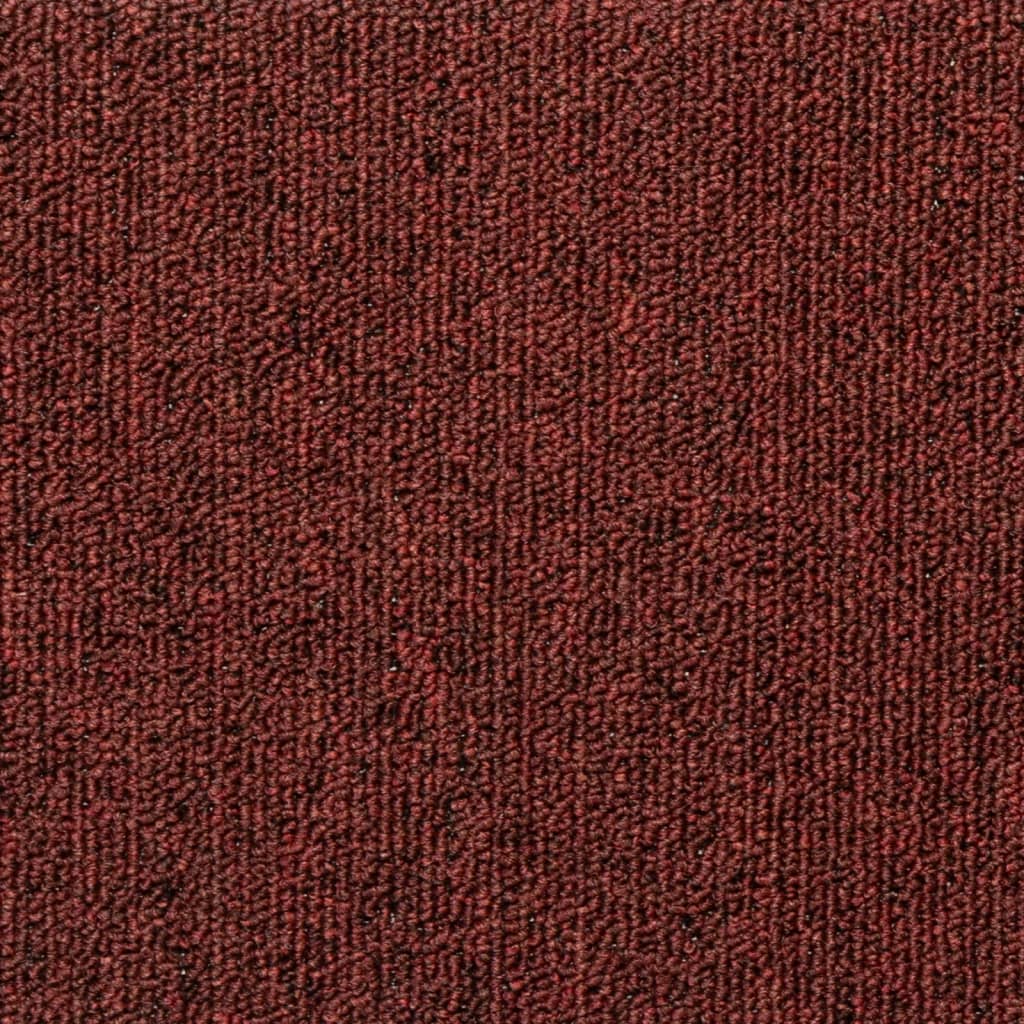 Tapetes de escada 15 peças 65x21x4 cm Bordô com borda retangular