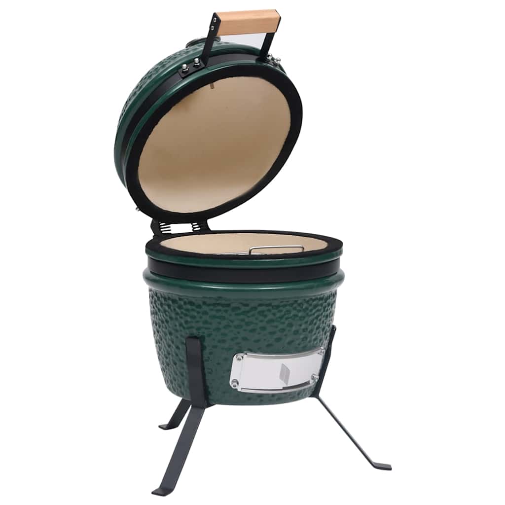 Churrasqueira/defumador Kamado 2-em-1 cerâmica 56 cm verde