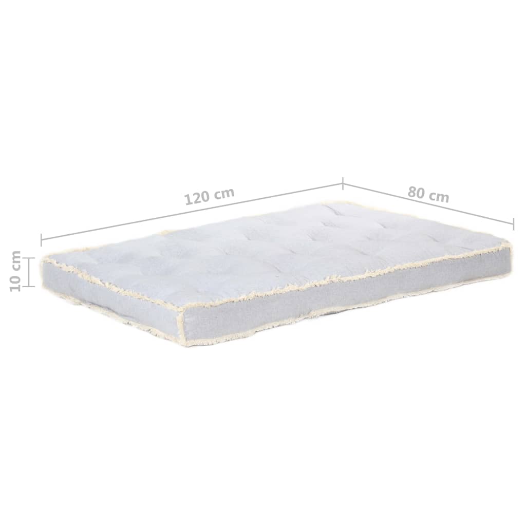 Almofadão para sofá de paletes 120x80x10 cm cinzento