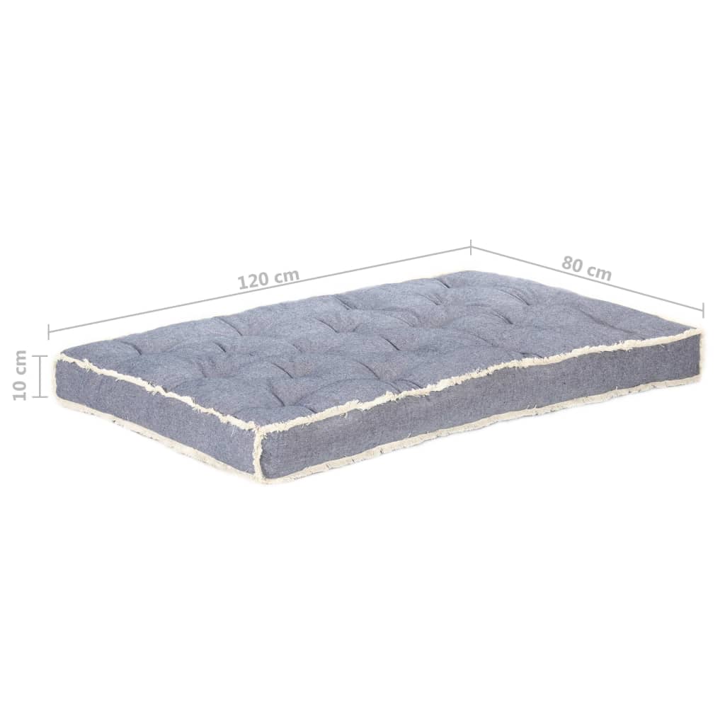 Almofadão para sofá de paletes 120x80x10 cm azul