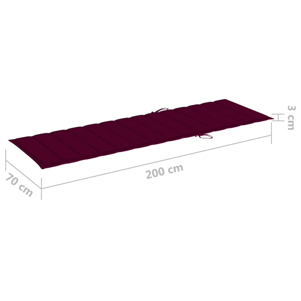 Espreguiçadeira dupla + almofadões vermelho tinto pinho impreg.