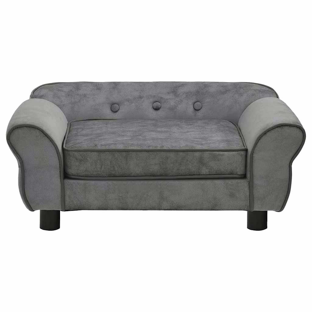 Sofá para cães 72x45x30 cm pelúcia cinzento-escuro