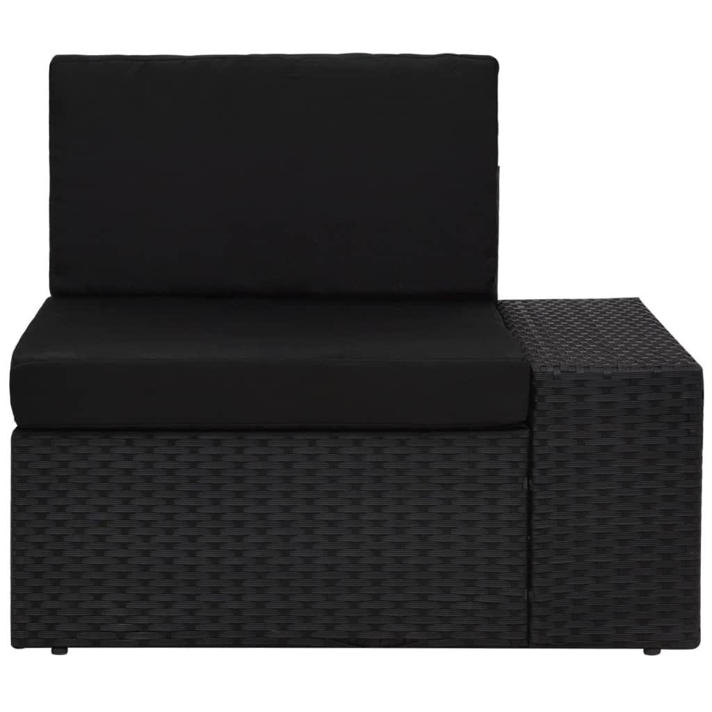 10 pcs conjunto lounge de jardim c/ almofadões vime PE preto