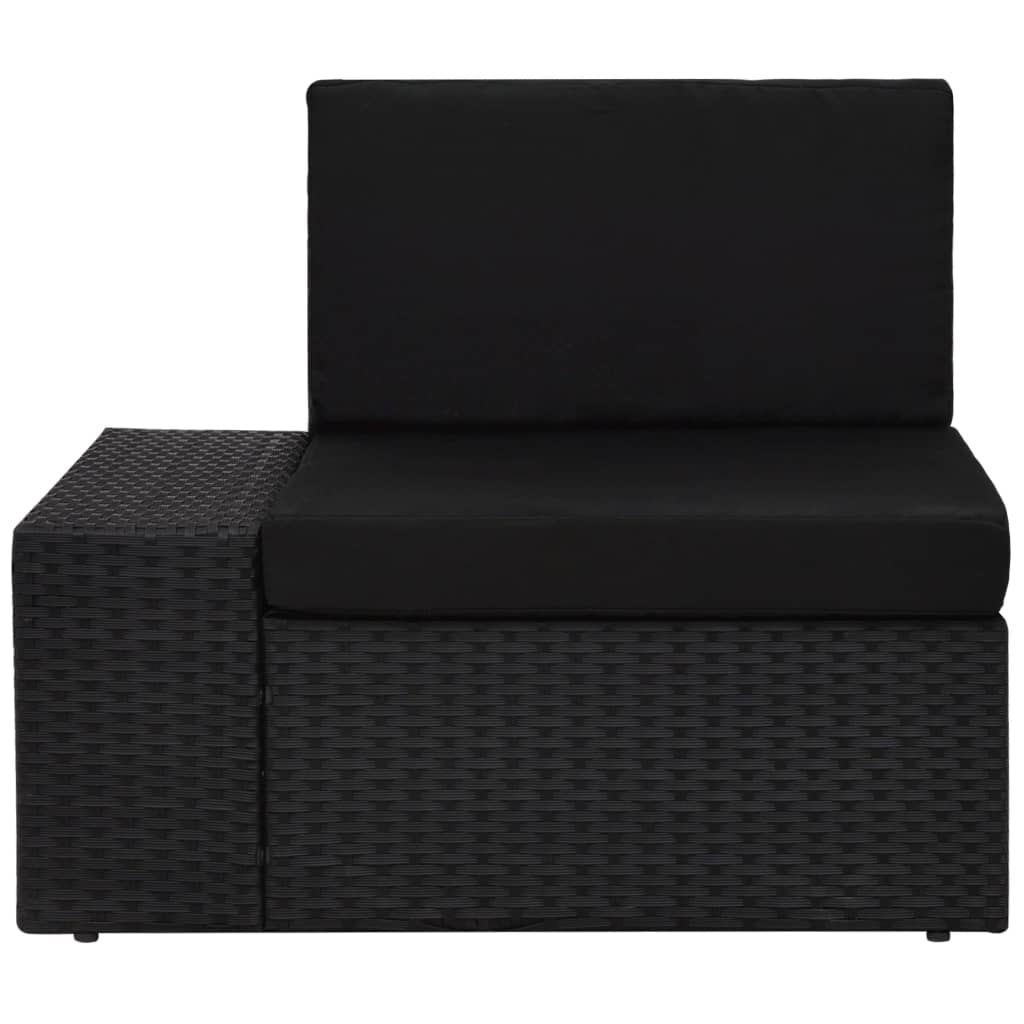 10 pcs conjunto lounge de jardim c/ almofadões vime PE preto