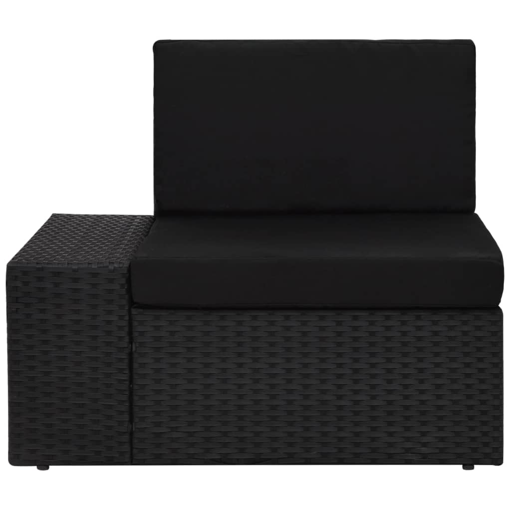 10 pcs conjunto lounge de jardim c/ almofadões vime PE preto