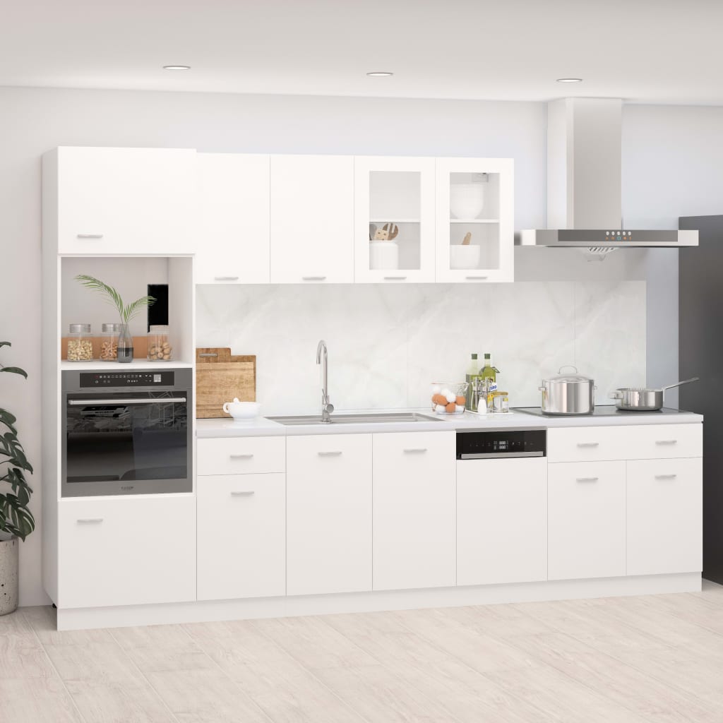 Conjunto armários de cozinha derivados de madeira Lyon branco, 7 pcs