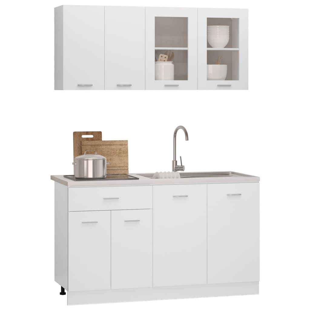 Conjunto armários de cozinha derivados de madeira Lyon branco, 4 pcs