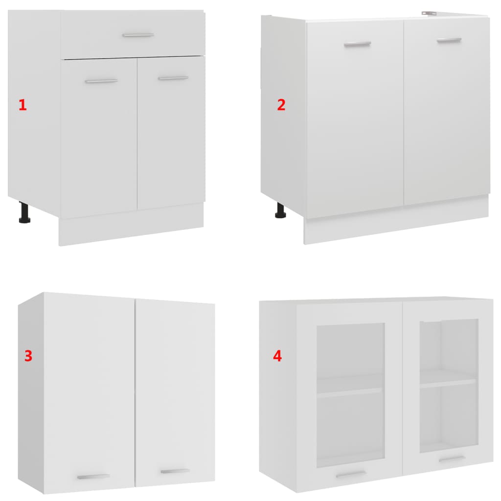 Conjunto armários de cozinha derivados de madeira Lyon branco, 4 pcs
