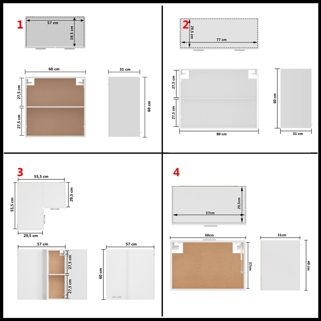 11 pcs conjunto armários de cozinha derivados de madeira Lyon branco