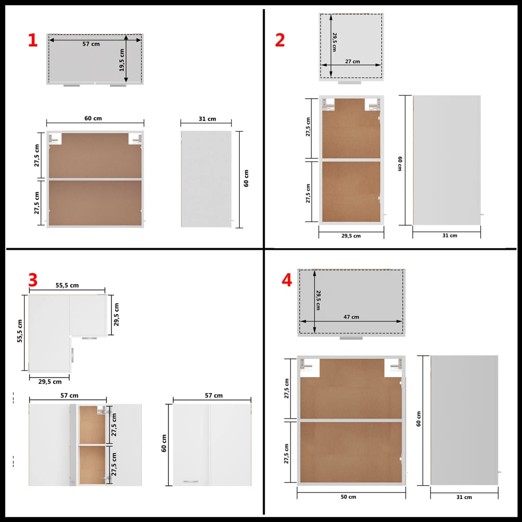 Conjunto armários de cozinha derivados de madeira Lyon branco, 14 pcs