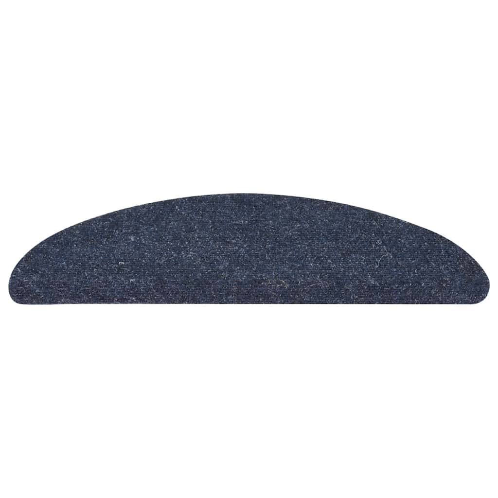 Tapetes de escada autoadesivos 10 peças 56x17x3 cm azul meia-lua