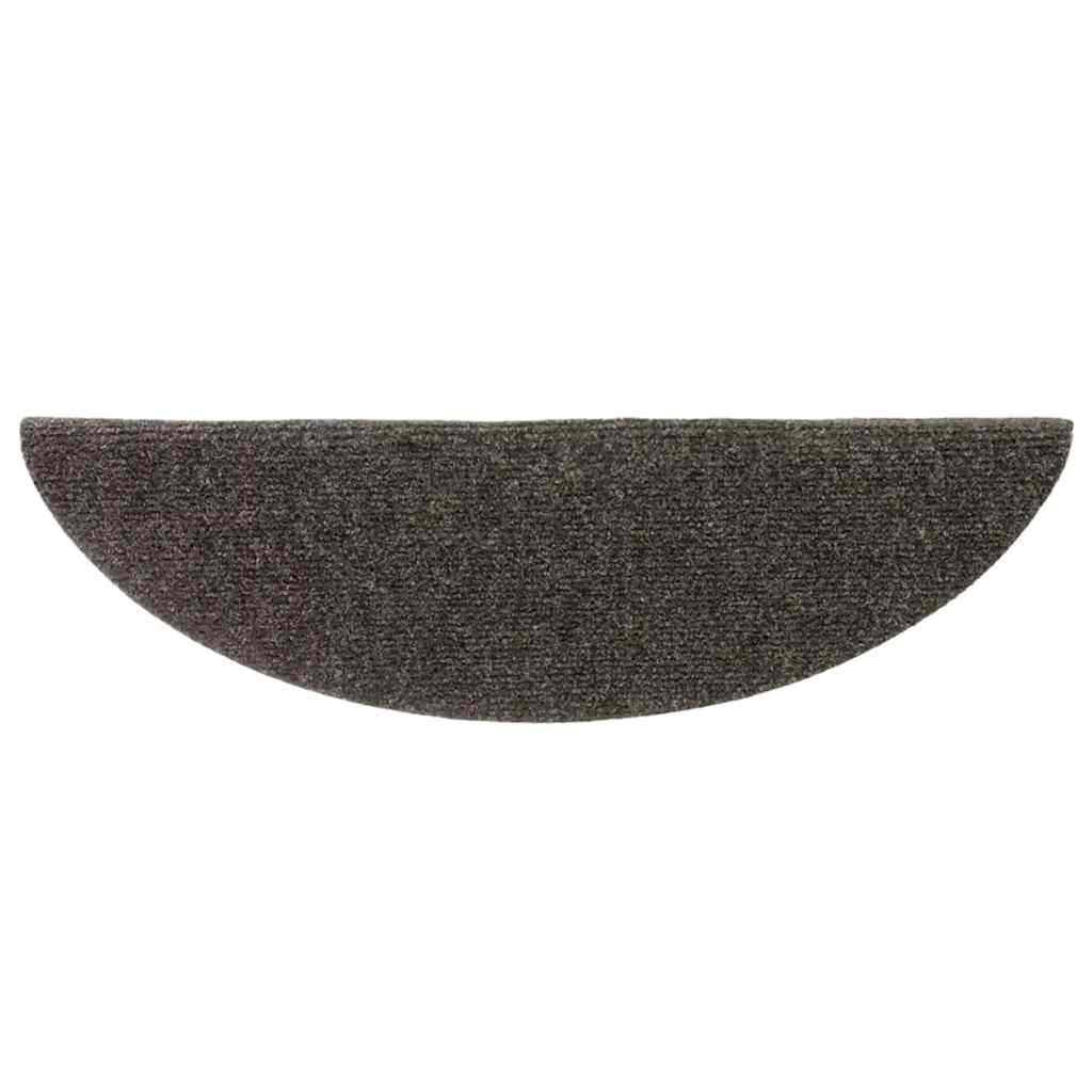 Tapetes de escada autoadesivos 5 peças 56x17x3 cm antracite meia-lua