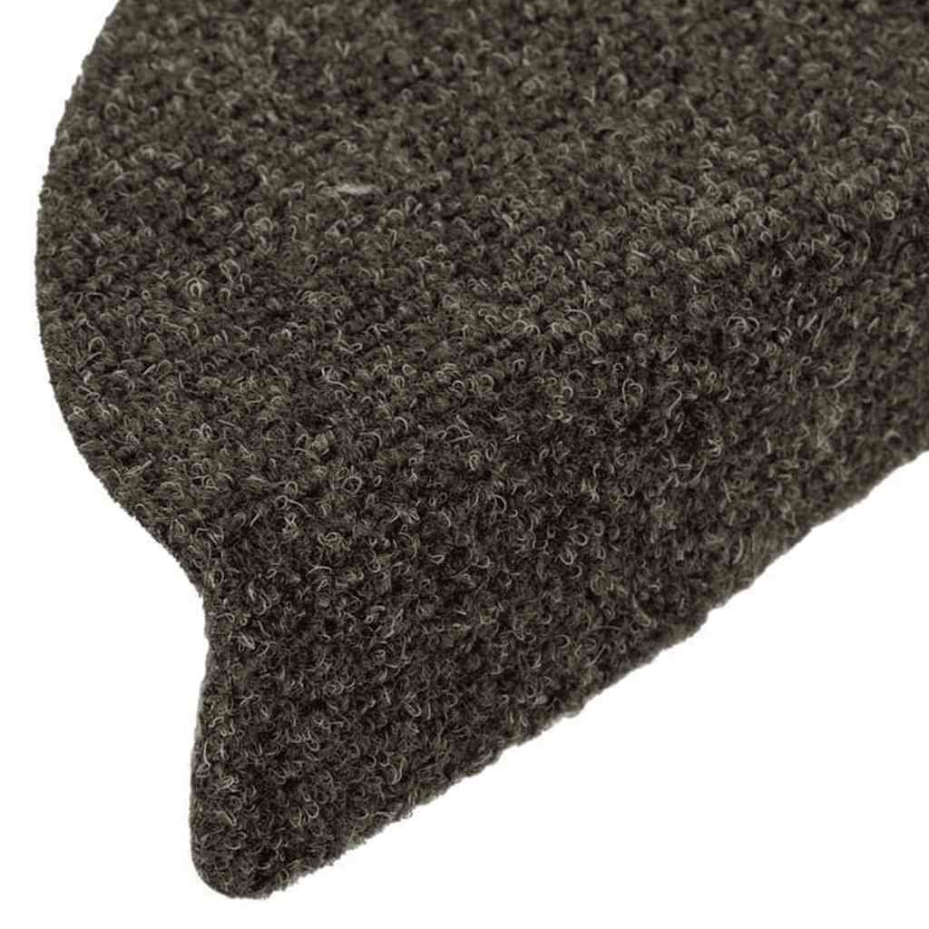 Tapetes de escada autoadesivos 10 peças 56x17x3 cm antracite meia-lua