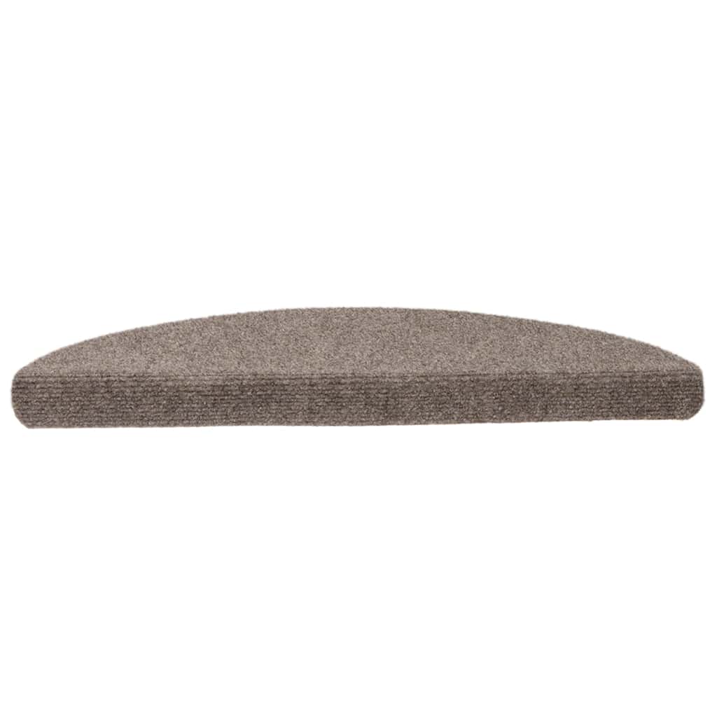 Tapetes de escada autoadesivos 10 peças 56x17x3 cm bege semicircular